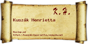 Kuszák Henrietta névjegykártya